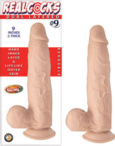 Realcocks Dual Layered Bendable Suction Cup Dildo Flesh Tone Dongs Realistic